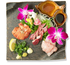 新鮮な鶏造り3種盛